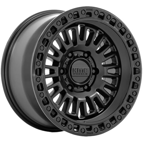 KMC AZTEC 17X8.5 6X5.54.75 0mm MATTE BLACK W/GLOSS BLACK LIP - KM554MB17856800