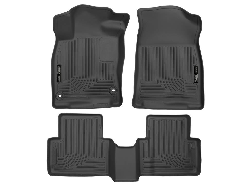 Husky Liners Weatherbeater Floor Mats | Fits 2016 - 2021 Honda Civic Coupe/Sedan/Hatchback (See Description); 2019 - 2021 Honda Insight | Front & 2nd Row, 3-pc Black - 98461