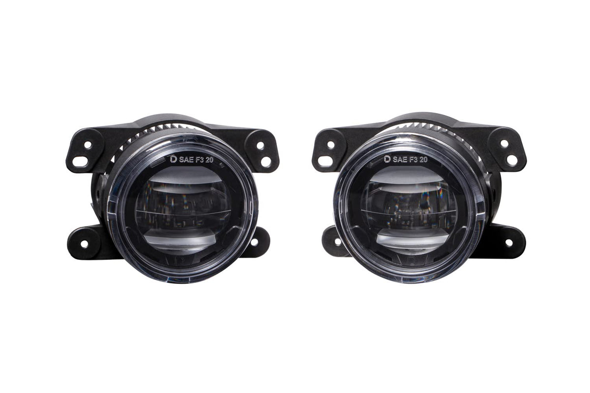 Diode Dynamics Elite Series Fog Lamps compatible with Jeep JK Wrangler 2007-2018 (pair), Cool White (6000K)