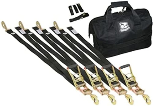 Bulldog Winch 20349- Ratcheting Tie-Down Strap 9 PC 10k Breaking Strength Kit