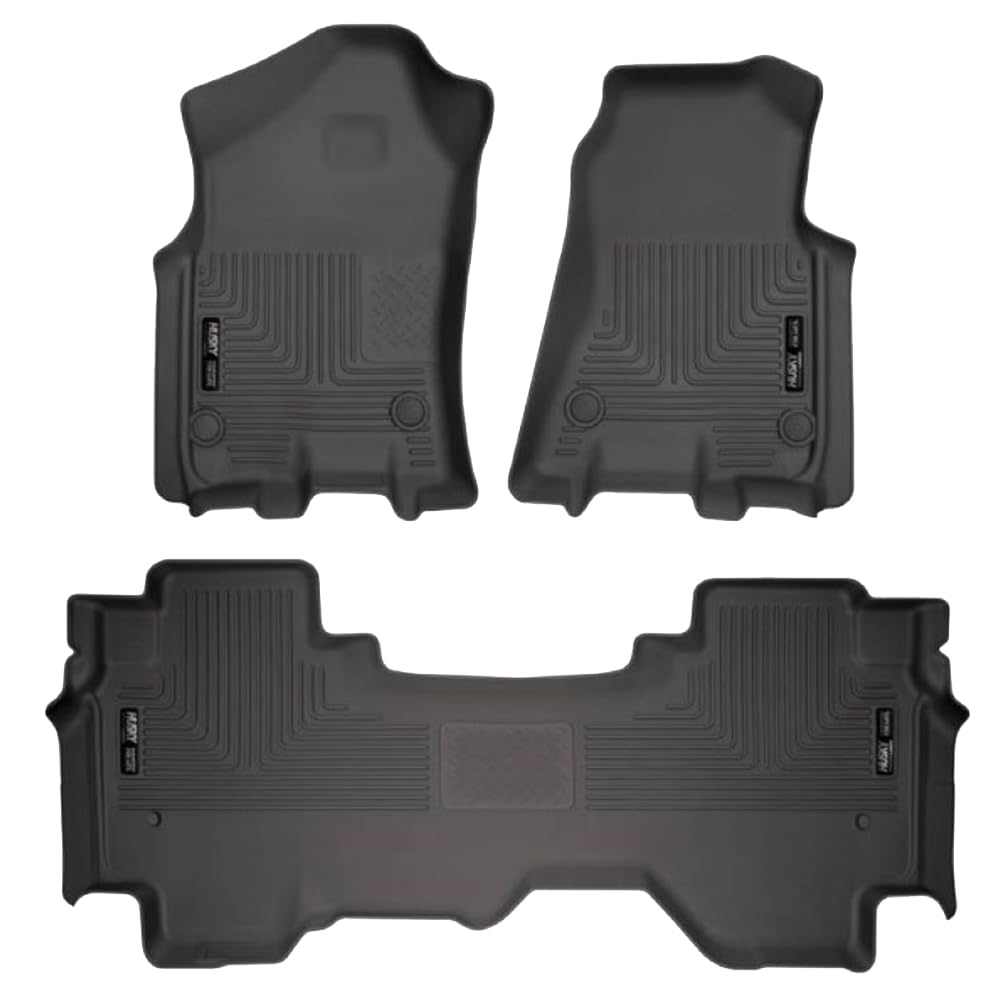 Husky Liners Weatherbeater Floor Mats | Fits 2019 - 2025 Ram 1500 Quad Cab | Front & 2nd Row, 3-pc Black - 94011