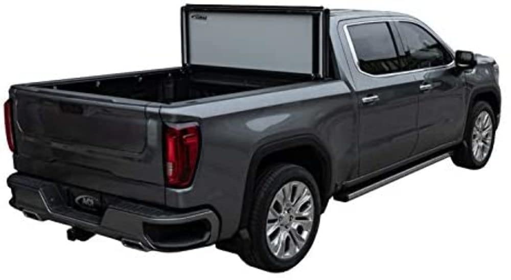 LOMAX G3020109 Stance Hard Tri-Fold Cover; Black Urethane Finish; Single Rail; w/CarbonPro Box;