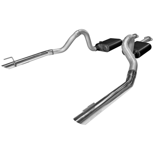 Flowmaster 17215 American Thunder Cat-Back Exhaust Kit 2.5 Inch Aluminized Steel Polished 304 Stainless Steel Tips Compatible with 1998 Ford Mustang GT and Cobra with 4.6L engine