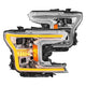 ANZO - 18-20 Ford F-150 (w/o Fctry LED) Full LED Proj Headlights w/Light Bar Swtchbk Seq. Chrome w/Int (111571)