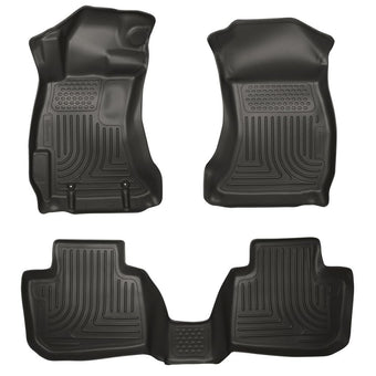 compare product Husky Liners Weatherbeater Floor Mats | Fits 2014-2018 Subaru Forester | Front & 2nd Row, 3-pc Black - 99881