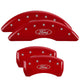 MGP Brake Caliper Covers Compatible with 2021-2024 Ford Edge (Requires 20"+ Wheels) Powder-Coated Finish, 4 PCS Front and Rear - Red, Ford Oval