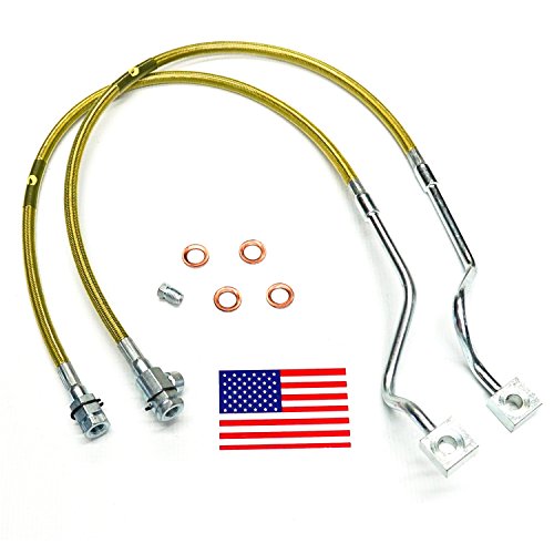 RealTruck SUPERLIFT SUSPENSION Brake Hose Kit for Ford F-250/F-350 | Front Bullet Proof Pair of Brake Hoses | 91510 | Fits 1999-2004 Ford F-250 / F-350 with 4-8" Lift Kit