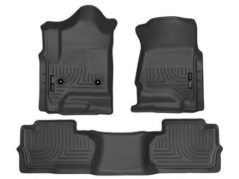 compare product Husky Liners Weatherbeater Floor Mats | Fits 2014-2019 Chevrolet Silverado & GMC Sierra 1500 (19 LD Only); 15-19 Silverado/Sierra 2500/3500 Dbl Cab (Footwell Cvg) | Front & 2nd Row, 3-pc Black - 98241