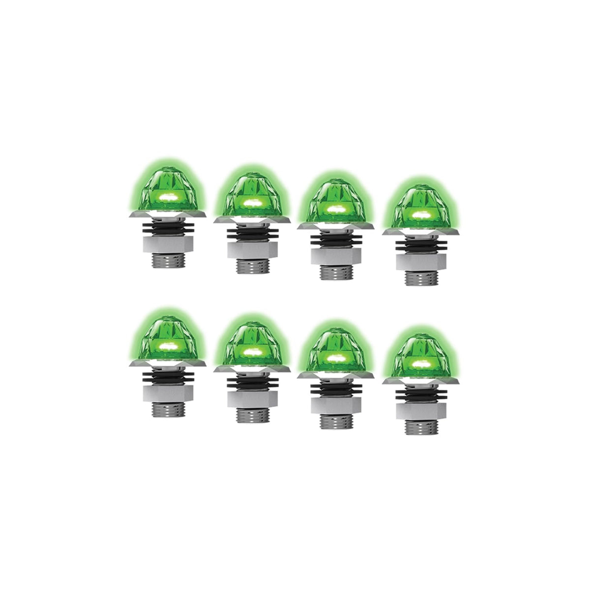 RoadWorks Jewel Mini Watermelon Light Clear Lens and Green LEDs | 8 Pack | JWL1026