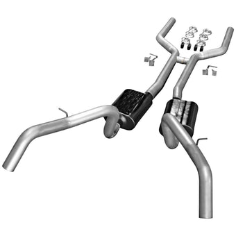 compare product Flowmaster 17201 Header-Back System - Dual Rear Exit - American Thunder - Aggressive Sound