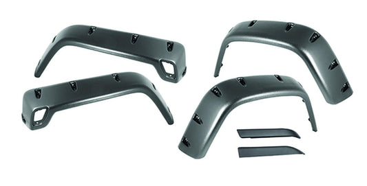 Rugged Ridge All Terrain Fender Flares w/Hardware | Black, ABS Plastic, 6 Piece Set | 11630.10 | Fits 1997-2006 Jeep Wrangler TJ; 2004-2006 Jeep Wrangler LJ