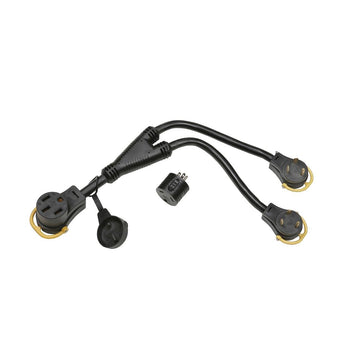 compare product Arcon 17341 Multi-Max Generator Y-Adapter Cord 50 Amp 14-50P Male to Dual 30 Amp L5-30R Twist Lock Female, 17 Inch Legs with 30A-to-20A Adapter, Waterproof, Easy-Grip Handles