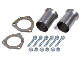 compare product Hedman Hedder Collector Reducer, 2.5 in Inlet to 2.5 in Outlet, 3-Bolt Ball and Socket Flange, Steel, Natural, Pair
