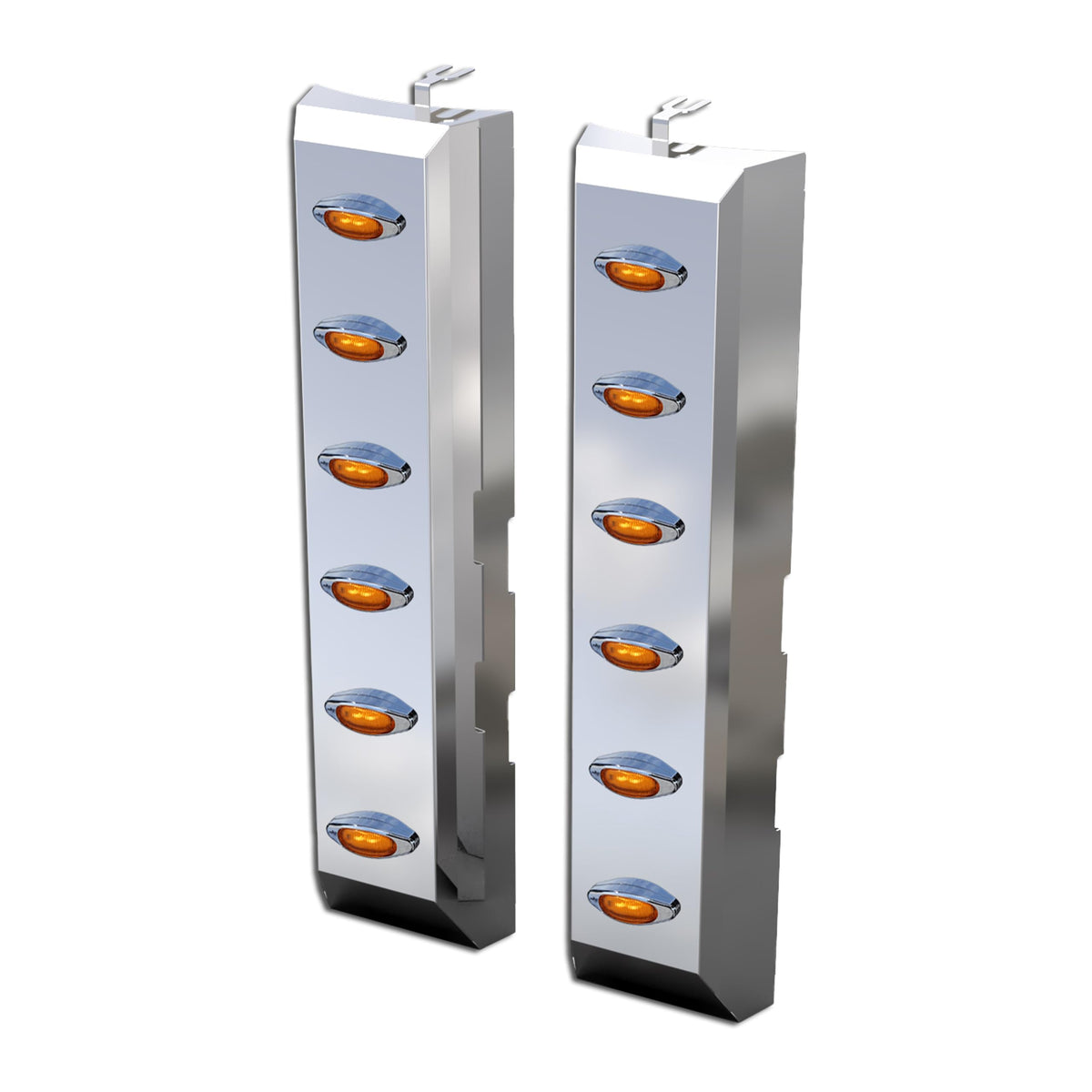 RoadWorks Peterbilt 589 Front Breather Lights with (12) Mini Amber/Amber LED Lights | 32063MN
