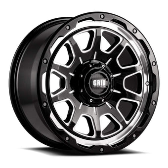 compare product Grid Off-Road GD15 Custom Wheel - 20x9, 0 Offset, 6x135 Bolt Pattern, 108mm Hub - Gloss Black with Milled Accents Rim