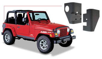 compare product Bushwacker Trail Armor Rear Corner Covers | 2-Piece Set, Black, Textured Finish | 14001 | Fits 1997-2006 Jeep Wrangler TJ with Bushwacker Pocket Style Fender Flares