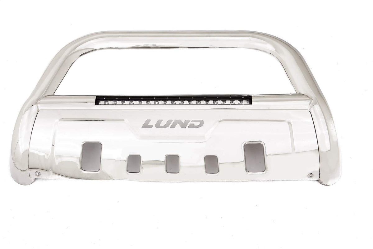 RealTruck Lund 47021213 Polished Stainless Steel Bull Bar with Integrated 20" LED Light Bar for 2016-2018 Toyota Tacoma