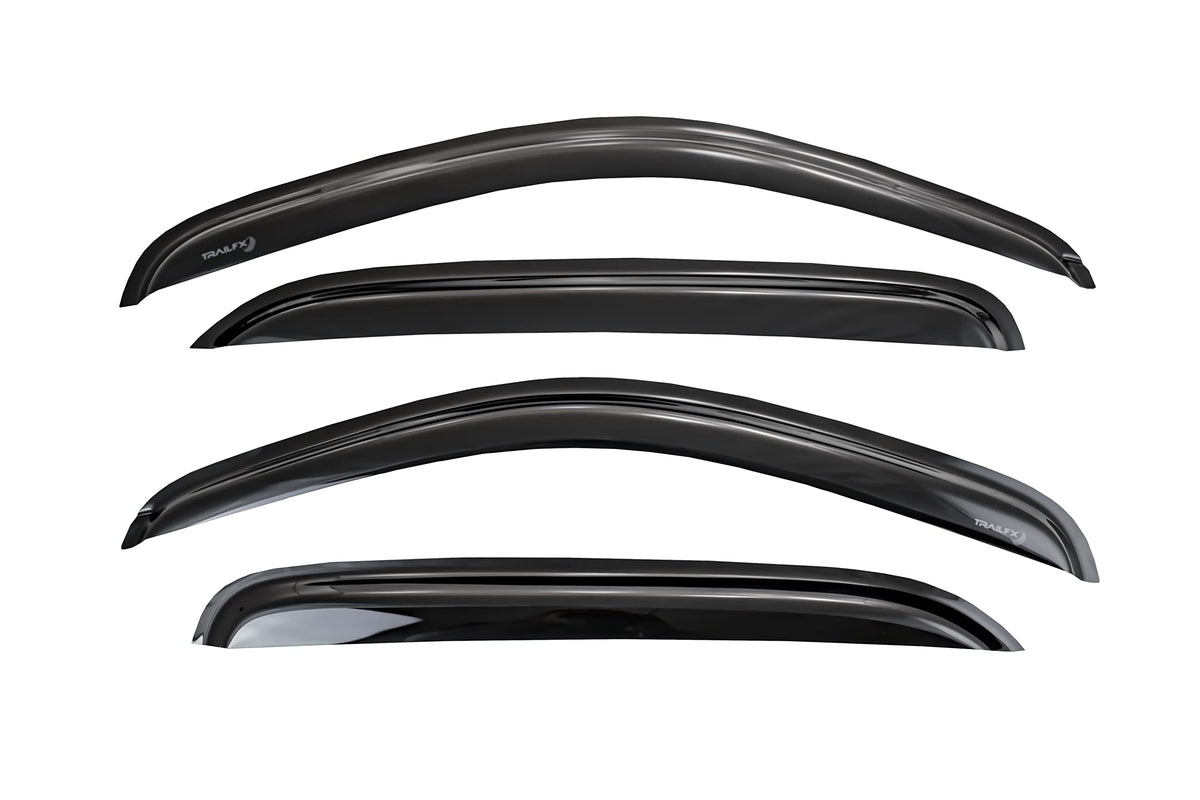 TrailFX Rainguard Window Vents Fits Ford F-250 F-350 F-450 450 Super Duty Crew Cab 1999-2016 Smoke Acrylic Low Profile Tape-On Side Four Piece Window Deflectors TrailFX 4953H