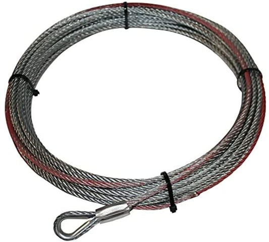 Bulldog Winch 20250- Winch Rope Wire for 15022 6k 6.4mmx55 Foot, Gray