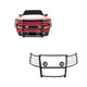 Black Horse Grille brush Bumper Guard Modular Black Come With Pair of 5.3" Dia.LED Lights with Red Trim Rings Compatible with 2019-2021 Silverado 1500|2022-2022 Silverado 1500 LTD -17GT29MA-PLFR