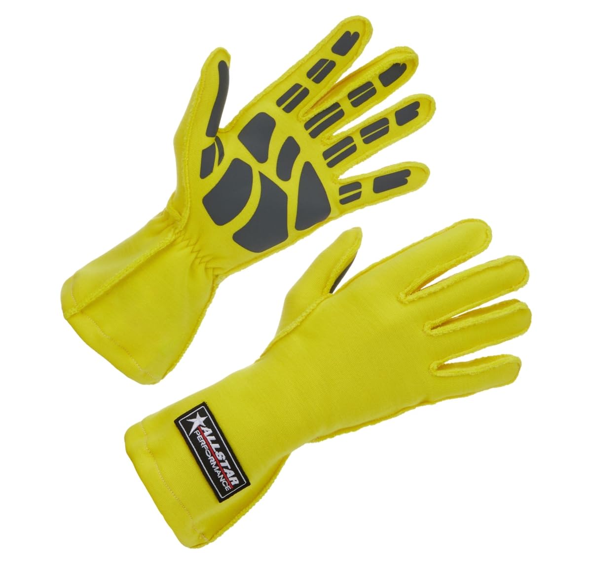 Yellow Driving Gloves, Non-SFI Outseam, S/L, LG by Allstar Performance