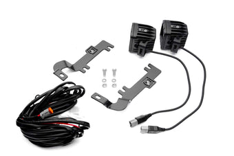 compare product ZROADZ Ditch Hood Hinge LED Kit - Compatible w/ 2019-2022 Chevy Silverado 1500 - Incl. (2) 3 Inch LED Pod Lights - Mild Steel Gloss Black Finish - Bolt-On Easy Installation - PN #Z362181-KIT2