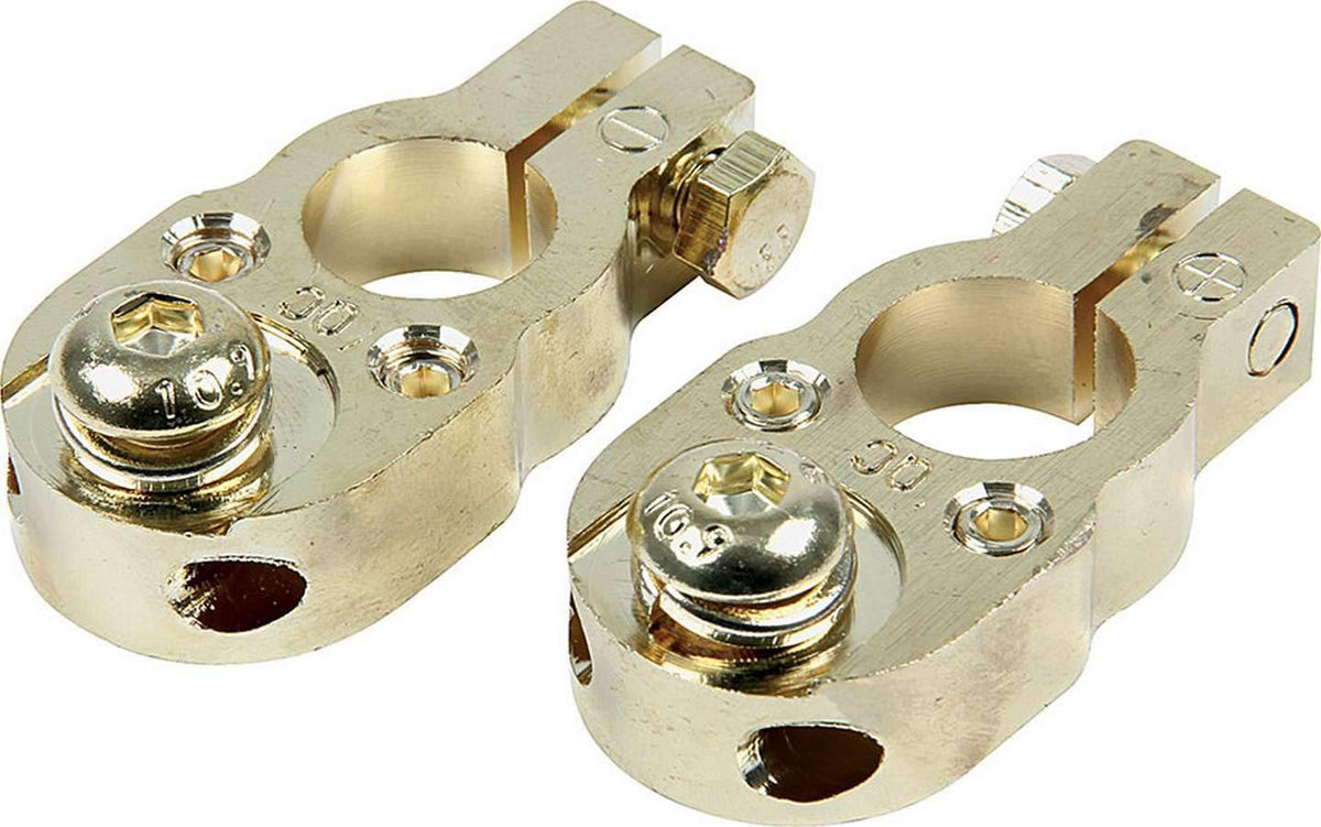 Allstar ALL76120 24K Gold Solid Brass Top Mount Style Plated Battery Terminal