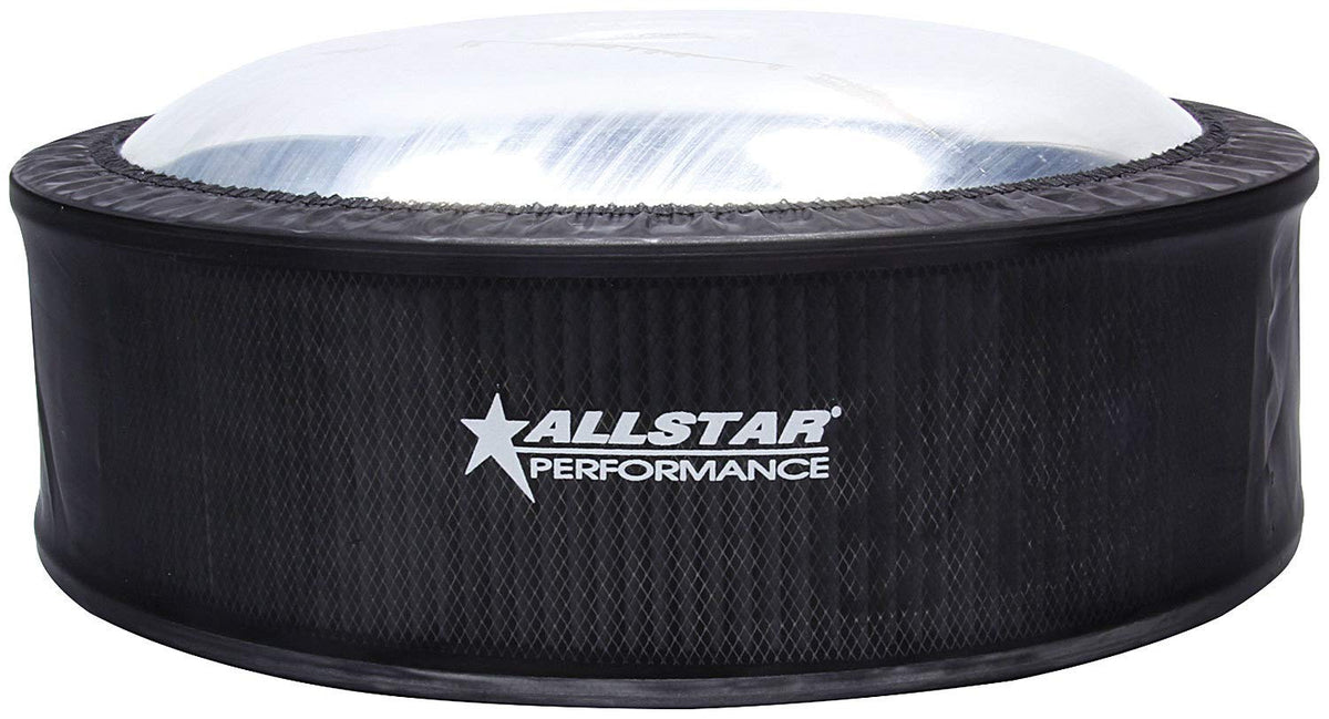 Allstar Performance Allstar PerformanceAir Filter Wrap, Pre Filter, 14 in OD, 4 in Tall, Polyester, Black, Allstar 14 in Washable Filters, Each