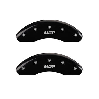 compare product MGP Caliper Covers 20220SMGPBK Black Powder Coat Finish Front and Rear Caliper Cover, Set of 4 (MGP Silver Characters, Engraved)