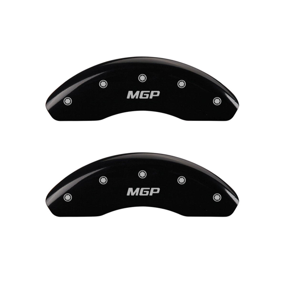 MGP Caliper Covers 32018SMGPBK 'MGP' Engraved Caliper Cover with Black Powder Coat Finish and Silver Characters, (Set of 4)