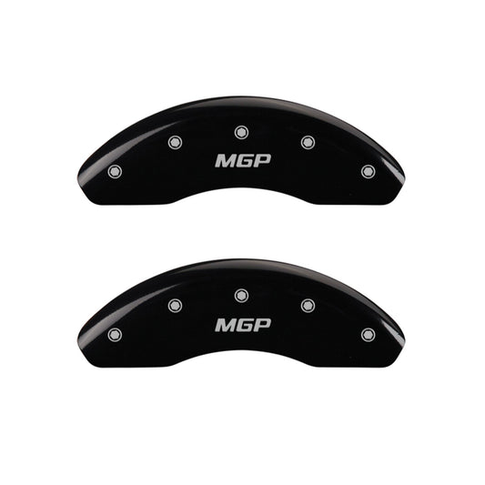 MGP Caliper Covers 32018SMGPBK 'MGP' Engraved Caliper Cover with Black Powder Coat Finish and Silver Characters, (Set of 4)