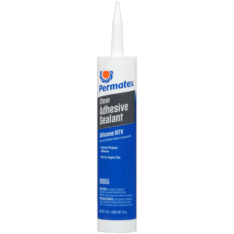 compare product Permatex 80855 Clear RTV Silicone Adhesive Sealant, Waterproof, 11 oz.