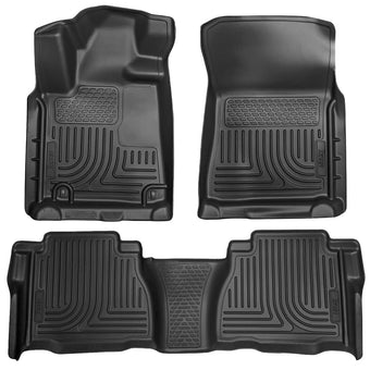 compare product Husky Liners Weatherbeater Floor Mats | Fits 2007-2011 Toyota Tundra, CREWMAX & Double CAB ONLY (Footwell Coverage) | Front & 2nd Row, 3-pc Black - 98581