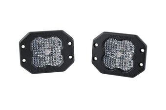 compare product Diode Dynamics SS3 SAE/DOT White Sport Flush Mount LED Pod (pair), Flood with Red Backlight