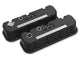 Holley 241-152 Tall M/T Valve Covers - Satin Black with Machined Fins/Logo