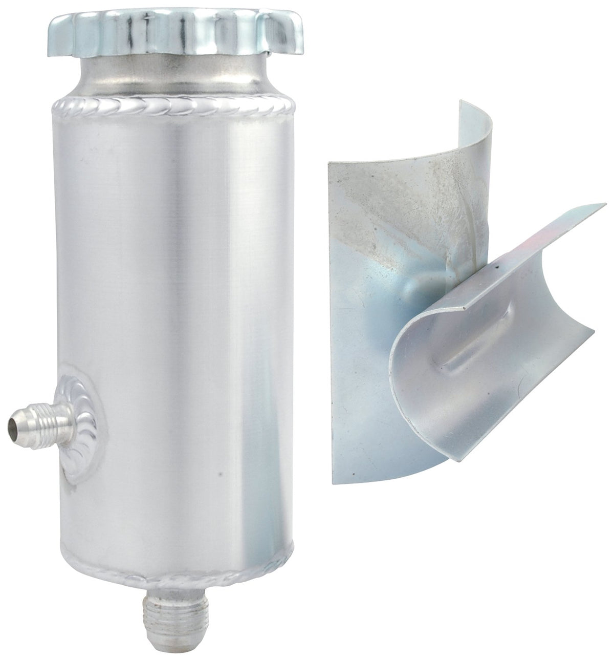Allstar Performance ALL36130 8" Tall x 3" Diameter Aluminum Economy Style Power Steering Tank with Mounting Bracket
