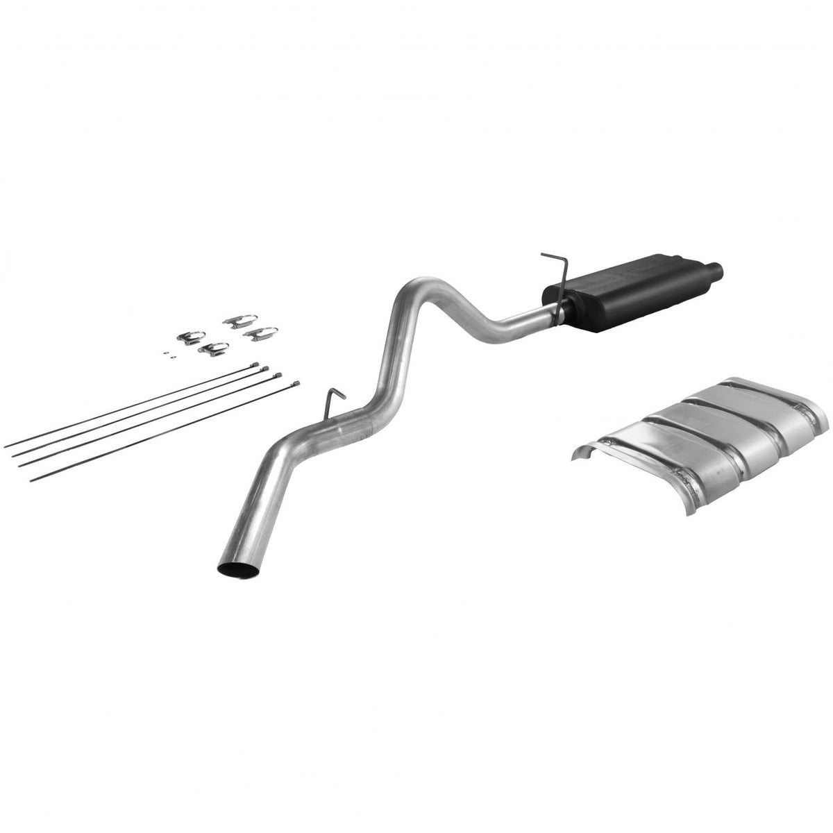 Flowmaster 17224 American Thunder Cat-Back Exhaust Kit 3 Inch Aluminized Steel Compatible with 1996-1999 Chevy Silverado, GMC Sierra 2500/3500 5.7L HD or 7.4L engine