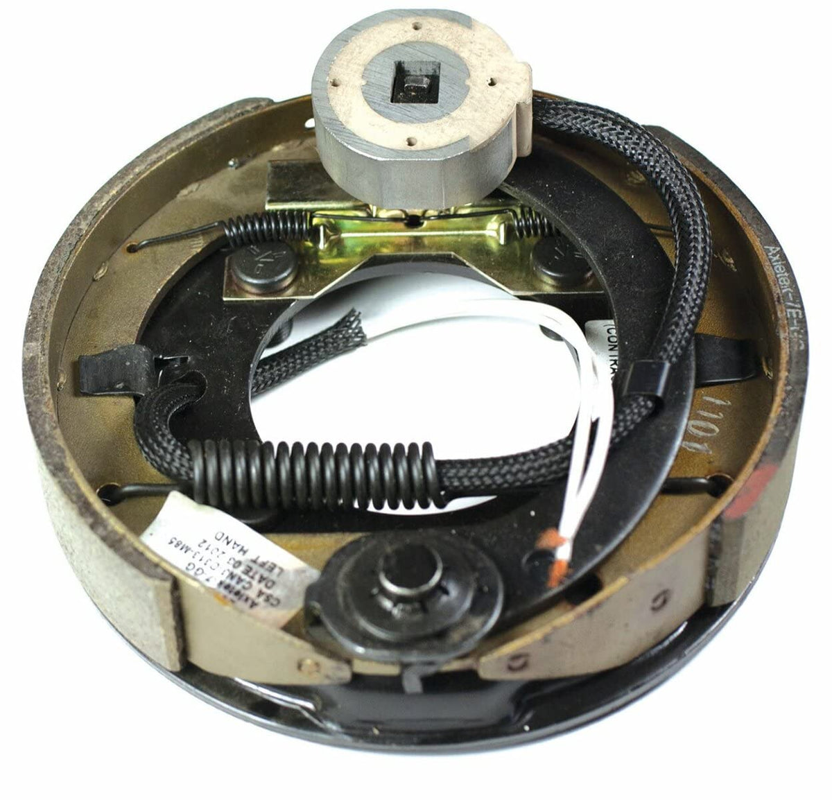HUSKY TOWING Liners 30789 Black Painted 7'' x 1.25'' Left Hand Electric Brake Assembly - (600 lb. to 2200 lb. Axle Capacity)