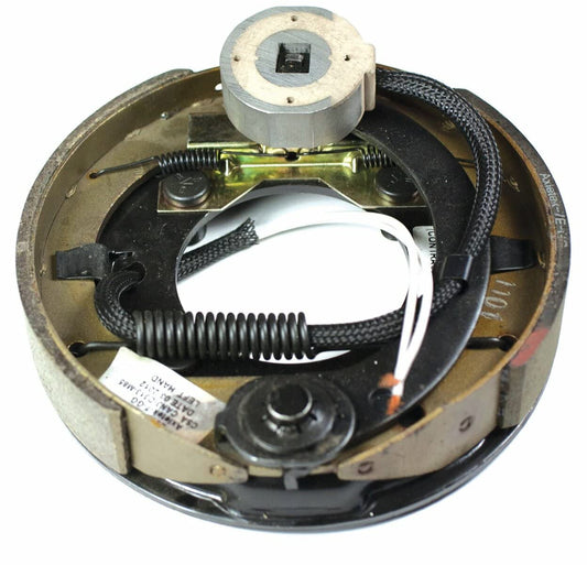 HUSKY TOWING Liners 30789 Black Painted 7'' x 1.25'' Left Hand Electric Brake Assembly - (600 lb. to 2200 lb. Axle Capacity)
