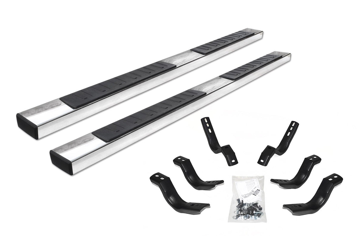Go Rhino 6" OE Xtreme II Sidesteps & Brackets | Stainless Steel, Polished | 6862404580PS | Fits 2007-2013 Chevrolet Avalanhce/Silverado & GMC Sierra Extended Cab (See Description)