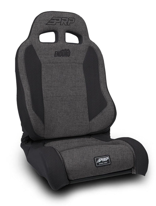 PRP EnduroTrek Reclining Suspension Seat - Universal Off-Road Seat for Wranglers, XJ, Rangers, Trucks, Buggies, Rock Crawlers, 4x4 - Dual Density Foam and Lumbar Support (Gray Tweed; Driver Side)