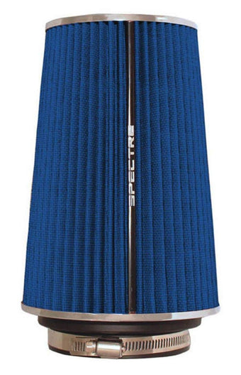 compare product Spectre Universal Clamp-On Air Filter: High Performance, Washable Filter: Round Tapered; 3 in/3.5 in/4 in Flange ID; 8.75 in (222 mm) Height; 6 in (152 mm) Base; 4.75 in (121 mm) Top, SPE-9736, Blue