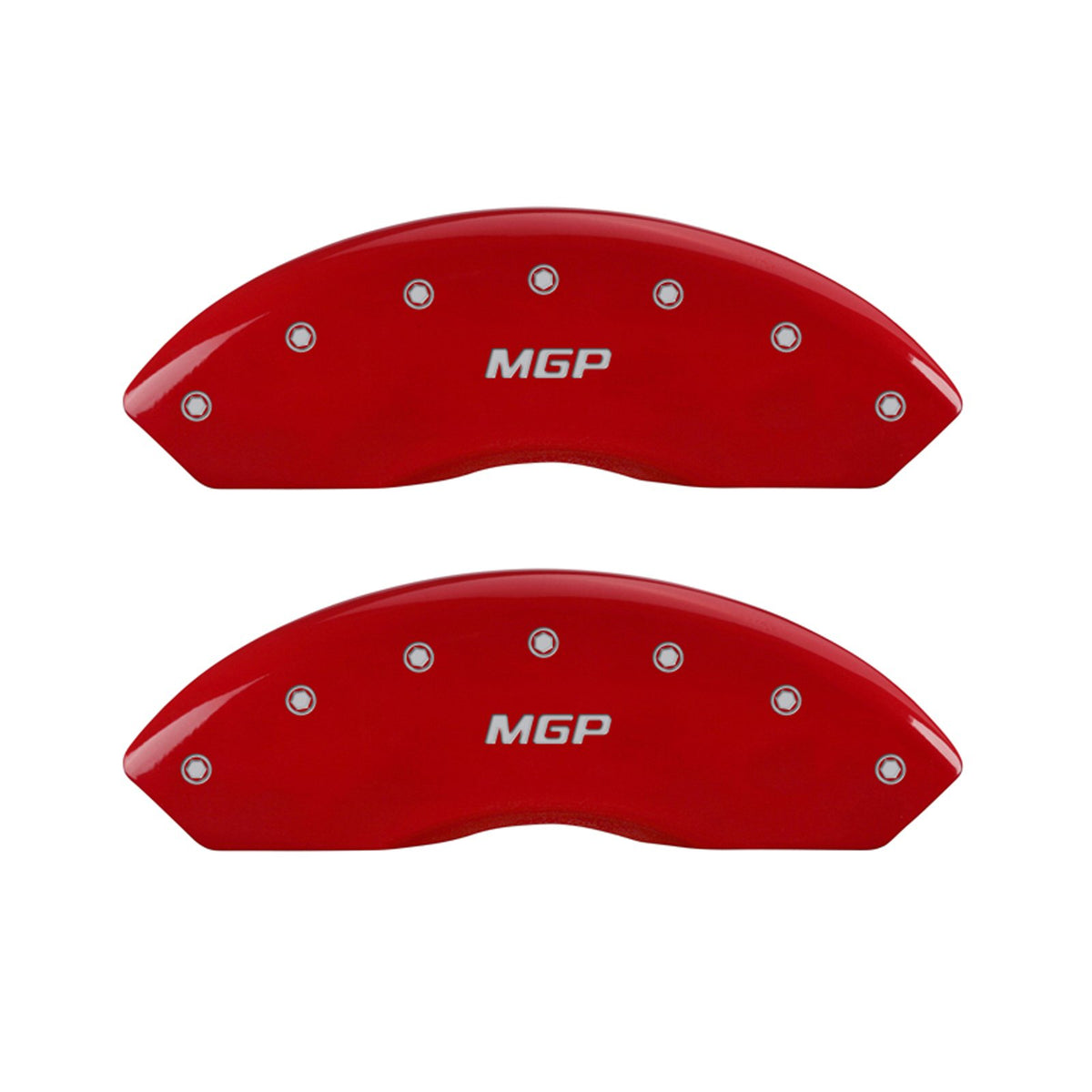 MGP Caliper Covers 11216SMGPRD Red Powder Coat Finish 'MGP' Engraved Caliper Cover with Silver Characters, (Set of 4)