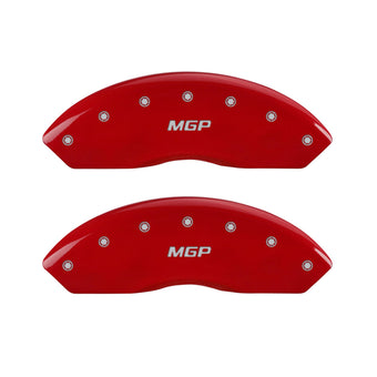 compare product MGP Caliper Covers 11216SMGPRD Red Powder Coat Finish 'MGP' Engraved Caliper Cover with Silver Characters, (Set of 4)