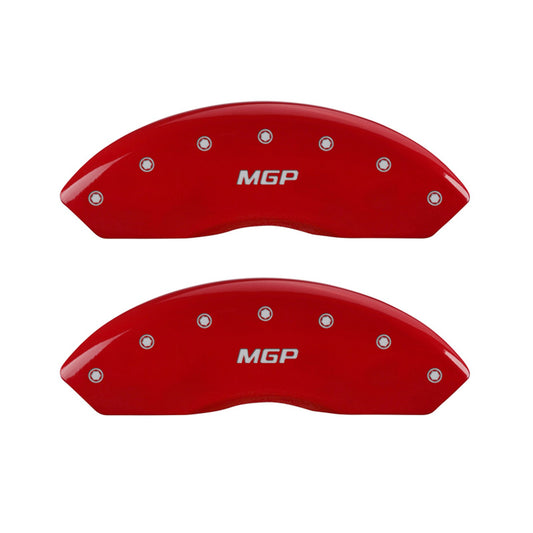 MGP Caliper Covers 11216SMGPRD Red Powder Coat Finish 'MGP' Engraved Caliper Cover with Silver Characters, (Set of 4)