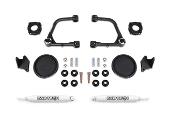 compare product Fabtech 3 UCA KIT W/UNIBALLS & FR SHK SPCRS & RR COIL SPACERS & RR PERF SHOCKS 2022 TUN K7086