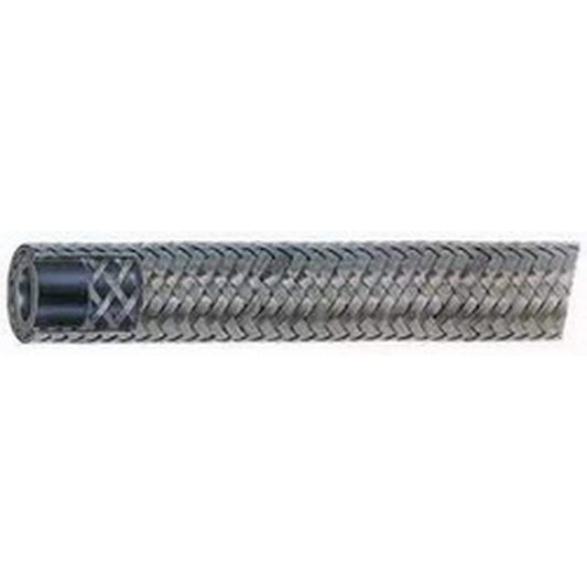 Aeroquip Hose, AQP Racing Hose, 6 AN, 20 ft, Braided Stainless/Rubber, Natural, Each
