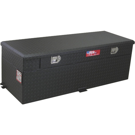 RDS Aluminum Auxiliary Fuel Tank Toolbox Combo - 60-Gallon, Rectangular, Black Diamond Plate, Fuel Filler Shroud, Model Number 72743PC