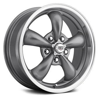 compare product REV Wheels 100 Series Classic 5-Spoke 18x9-5 bs - 5x4.5/5x114.3 - Gray Anthracite Finish One Piece Cast Vintage Torq Thrust Style
