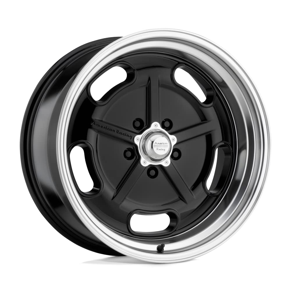 American Racing Salt Custom Wheel - VN511 Flat Gloss Black with Diamond Cut Lip Rims - 20" x 9.5", 0 Offset, 5x114.3 Bolt Pattern, 72.6mm Hub